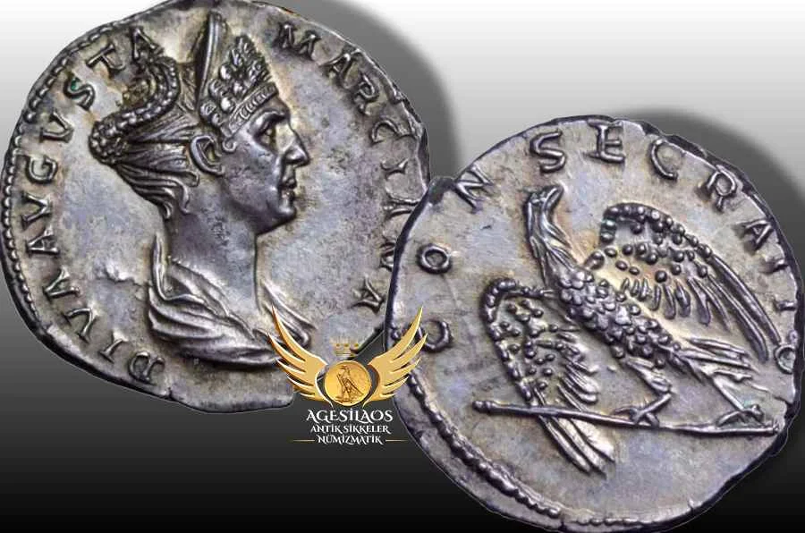 A public expression of his devotion to his family, Trajan’s relatives were portrayed on his coinage to an extent not seen since the Julio-Claudian emperors.